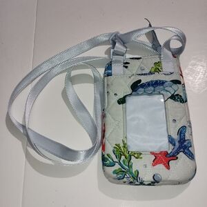Vera Bradley Anchors Away Quilted Cell Phone Holder Crossbody Bag